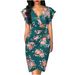 2023 European And American Cross-Border Trade Sweet Style Elegant Twist Slim Waist Ruched Solid Color Dress For Women_ecoleips.com