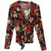 Elegant Feminine Sunscreen Long Sleeve Base Layer Top V Neck Slim Fit Waist Cinching Tie up Printed Mesh Top for Women_ecoleips.com