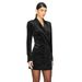 Women's Velvet Blazer Dress Set – Elegant Loose Fit Suit Dress With Jacket & Skirt (Black/Dark Green/Burgundy)_ecoleips.com