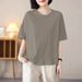 A Solid-Colored Short-Sleeved Top With A Round Neckline Perfect For Summer, Versatile In Styling, Stylish And Unique I_ecoleips.com