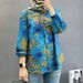 Modest Floral Print Muslim Blouse – 3D Embroidery Bubble Sleeve Top (S-5XL) – Breathable Polyester_ecoleips.com
