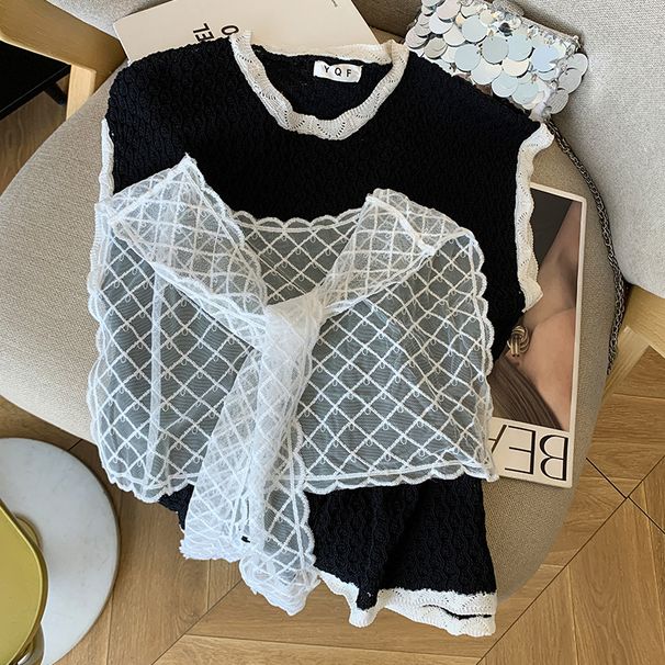 Women's Clothing Summer New Design Sleeveless Vest Top Ice Silk Mesh Knit Sweater_ecoleips.com