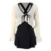 Women's High-End Two Piece Swimsuit Set Conservative Flattering Slimming Long Sleeved Sun Protective One Piece Dress Style For Hot Springs_ecoleips.com