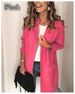 2025s 2025 Popular Autumn And Winter New Item Solid Color Long Sleeved Pocket Casual Suit Jacket Women's Clothing_ecoleips.com