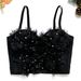 Women's Clothing Small Flower Beaded Fishbone Bra With Chest Pads High End Outer Wear Sexy Disco Wear With Tube Top_ecoleips.com