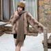 Women’s Faux Fur-Trimmed Leather Jacket – Winter Short Coat With Victoria-Inspired Style (One Size, Brown Sugar Champagne)_ecoleips.com