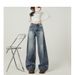 Blue Street Loose Wide Leg Jeans For Women 2025 New Style American Design High Waist Drop Bending Knife Pants_ecoleips.com