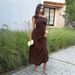 Women's Clothing Elegant Off-Shoulder Fitted Waist Dress Casual American Style Spring/Summer 2026_ecoleips.com