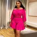 Women's Clothing Large Size Women's Clothing New Pleated One Shoulder Collar Fluffy Waist Casual Two Piece Suit_ecoleips.com