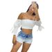 Europe And The United States Summer Gradient Denim Shorts Women's High Waist Thin Rough Edge Hot Pants_ecoleips.com
