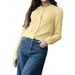 Diyun European And American Casual Style Solid Color Long Sleeve T-Shirt Sweater Women Knitted Women's Clothing 2025_ecoleips.com
