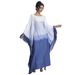 Modest Abaya Dress Elegant Middle Eastern Abaya Dress With Fringe & Gradient Design - Loose Fit Long Robe For Women, Batwing Sleeves, Flowy Maxi Dress_ecoleips.com