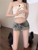 American Spice Girls Low Waist Denim Super Shorts Women's Spring Skinny Hip Wrap Hot Pants Blue Slim Sexy Straight Pants_ecoleips.com