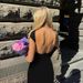 2023 Autumn Fashion Trend Women's New Short Sleeve Round Neck Slim Fit Bodycon Backless Dress_ecoleips.com