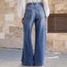 Women's Clothing Retro Wide Leg Jeans Women's Embroidered Stretch Straight Pants Casual Trousers_ecoleips.com
