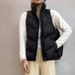 Women's Lightweight Down Vest With High Warmth, Fashionable Stand Collar Design, Polyester Shell, Packable For Travel_ecoleips.com