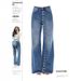 Vintage Washed High-Waisted Straight-Leg Jeans – Button-Front Wide-Leg Denim Pants For Women (Blue, S-XL)_ecoleips.com