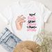 Popular Women's Clothing: New Round-neck Loose-fitting Colorful Nail Art Short-sleeve T-shirt For Women_ecoleips.com