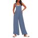 2024 Summer Women's Fashion Pocket Overalls Loose Jumpsuit For Women European And American Cross-border_ecoleips.com