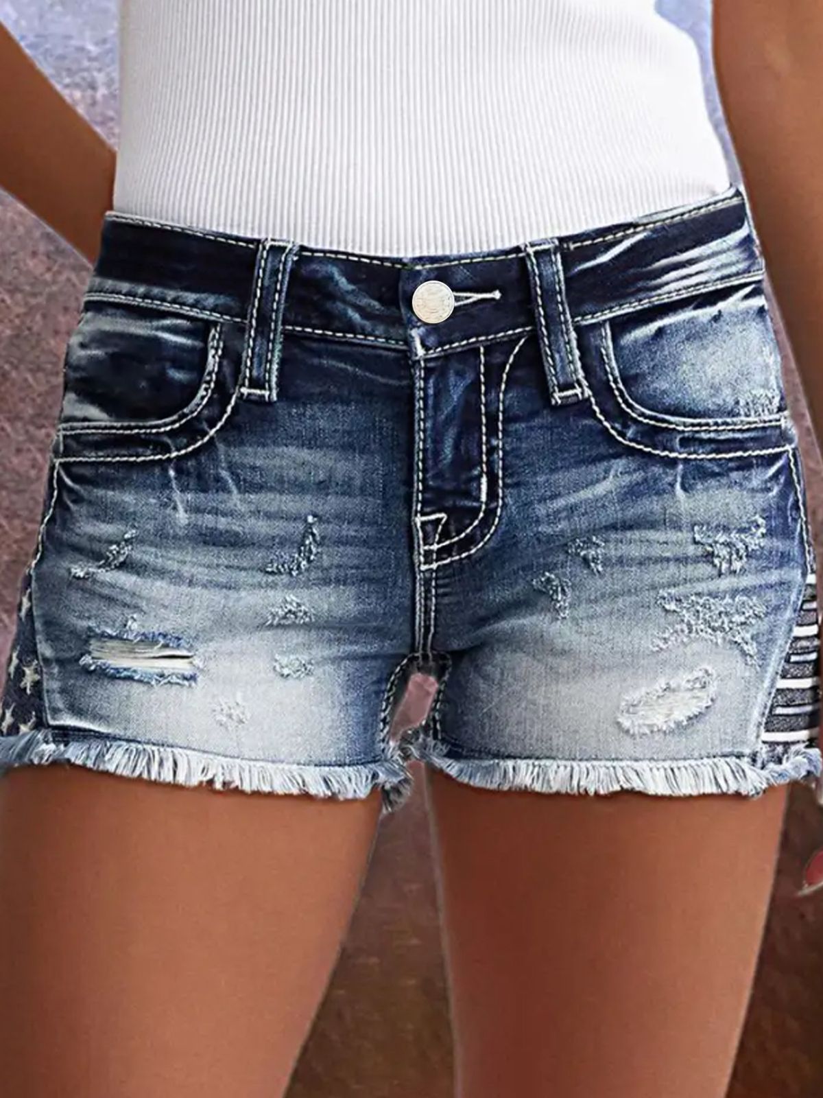 Women's Clothing Three Quarter Pants Denim Shorts Women's Sexy Slim Fit Shorts_ecoleips.com