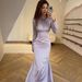 Elegant Pleated Maxi Dress For Women Slim Fit Long Sleeved Spring Fashion Irregular European American Style_ecoleips.com