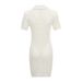 Women's Clothing New Mermaid Sequin Temperament Small Fragrance Style Waist Slim Lapel Medium Knitted Dress Female_ecoleips.com