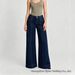 Women's High-Waisted Wide-Leg Jeans Stretchy Straight Leg Floor-Length Slimming Hip Concealing Center Front Seam Design Summer Jeans_ecoleips.com