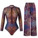Smart Swimsuit for Russian Women Sun Protective One Piece with Long Pants Regular Size Polyester Sexy Style Vacation Wear_ecoleips.com