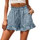 2025s 2025 Summer New Women's Chiffon Printed Casual Pocket Waist Shorts_ecoleips.com