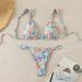 Women's Clothing new floral lace up bikini swimsuit women's three point bikini beach hot spring swimsuit_ecoleips.com