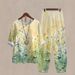 2025 White Button Foreign Trade Cross-Border New Women's Casual Round Neck Five-Sleeve Top With Digital Print TCW1_ecoleips.com