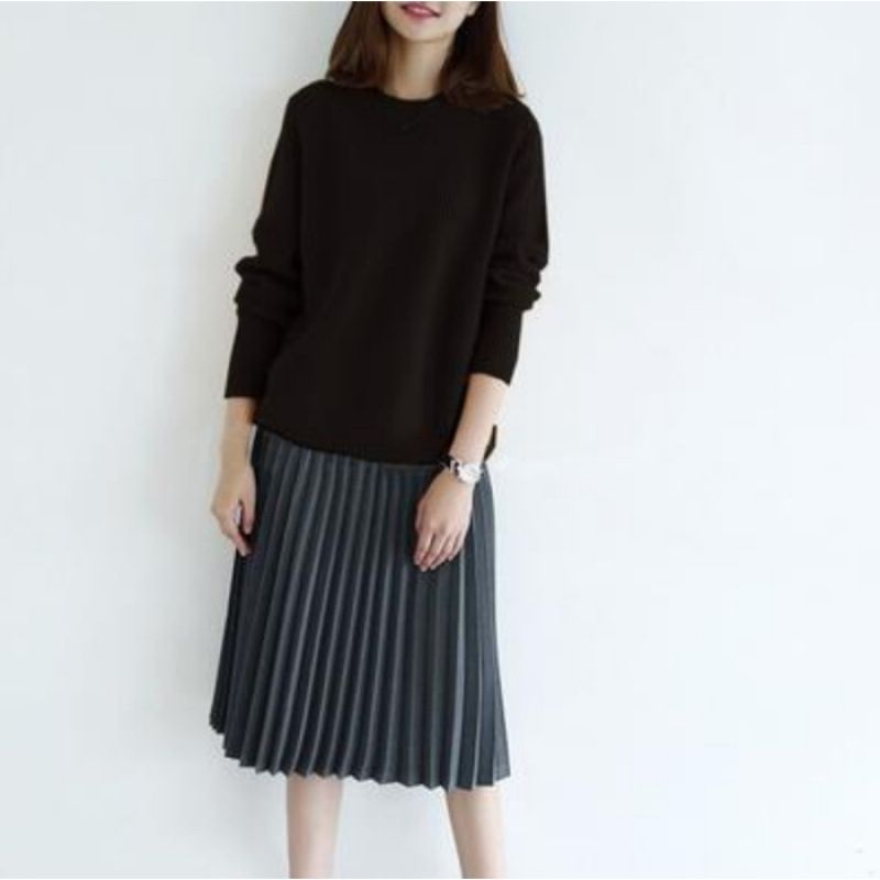 A Laid-Back Autumn And Winter Style Outerwear Knitted Sweater, A Loose, Round-Neck, Versatile Korean Style Pullover Base_ecoleips.com