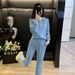 Women's Clothing Long Sleeved Pants Suit Cotton Letter Round Neck Printing Urban Leisure Fashion Suit_ecoleips.com