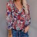 Floral Print V-Neck Blouse – Long Sleeve Workwear T-Shirt For Women, Stretchy & Comfortable (S-Xxl, 7 Colors)_ecoleips.com