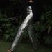 European And American Style Women's High-Waisted Silver PU Leather Pants Autumn Winter Fashion Scale Pattern Long Straight Leg_ecoleips.com