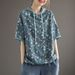 Women's Lightweight, Versatile Floral-Print Short-Sleeved T-Shirt With A Hood And Loose Fit Perfect For Summer. This R_ecoleips.com