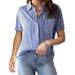 Women's Clothing New Printed Striped Cardigan Tops Casual Fashion Short Sleeved Shirts For Women_ecoleips.com