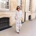 Women's Clothing Fashionable Printed Linen Casual Versatile Shirts Cardigans Trousers Set For Women European And American Style_ecoleips.com