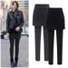 Women's Clothing for fat girls autumn and winter thickened velvet one piece trousers 200 pounds elastic high waist tight leggings skirt_ecoleips.com