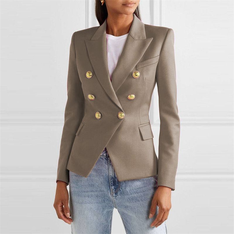 Women's Fashion Casual Suit Short Jacket Solid Color Spring Autumn Hot New Clothing_ecoleips.com