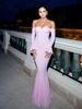 Hugcitar Elegant Slash Neck Mesh Long Flare Sleeve Backless Sexy Pleated Maxi Dress Summer Women Clothes Evening Party Festival_ecoleips.com