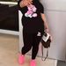 Women's Fashion Set With T-Shirt Trousers And Short Sleeves Pant Sets_ecoleips.com