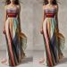 Women's Clothing Sexy Tube Top Printed Color Long Skirt Dress_ecoleips.com