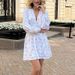 Talenza Summer Printed Dress Fashion Contrast Long Sleeve V-Neck Slim Dress Casual Vintage Y2k High Waist Elegant Women Dresses_ecoleips.com