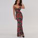 2026 Summer INS Style Fashion New Sexy V-Neck Elegant Versatile Slim Fit Long Printed Strap Dress For Women_ecoleips.com