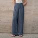 Women's Pure Linen Yarn Dyed Long Pants Spring Fashionable Versatile Loose Fitting Floor Length Wide Leg Slimming Pants 2026_ecoleips.com