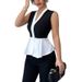 Women's Clothing Sleeveless Shirt Commuter Style Two Piece Cardigan Shirt_ecoleips.com