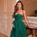 "Timeless Elegance Silk Chiffon Evening Gown Cultural Versatile Design For Weddings & Galas (S-XL, Black/White/Emerald)"_ecoleips.com