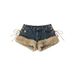 Women's Faux Fur Trim Denim Shorts, Y2K Lace-Up Side Low Waist Distressed Jean Shorts, Casual Club Party Streetwear Hot Pants For Daily Outdoor Wear_ecoleips.com