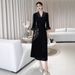 Elegant Plus Size Women's Long Dress Solid Color Style Fish Scale Pleat Loose Fit Fashionable_ecoleips.com